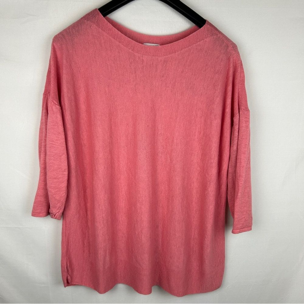 J.Jill pink linen blend knit pullover sweater size XL read